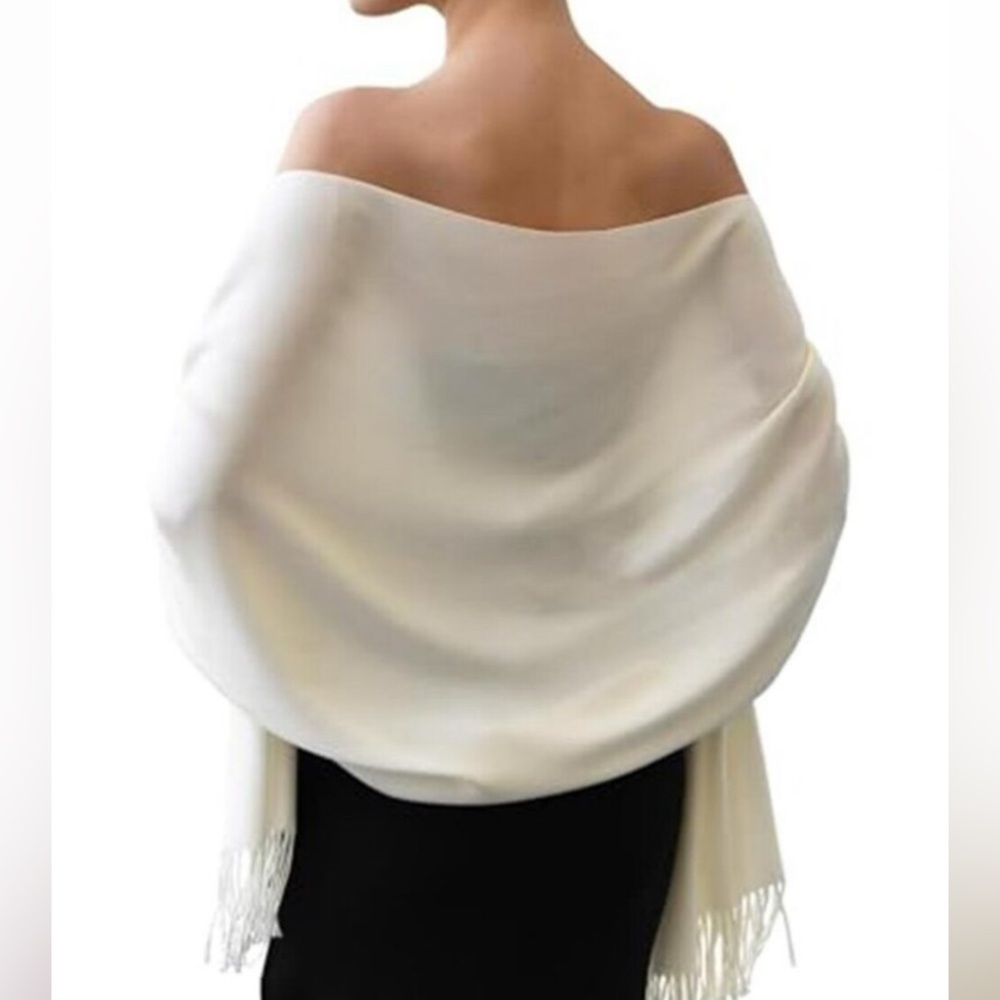 Pashmina Shawl Wraps for Women Evening Dress Cream Scarves Scarf Wedding Bridal
